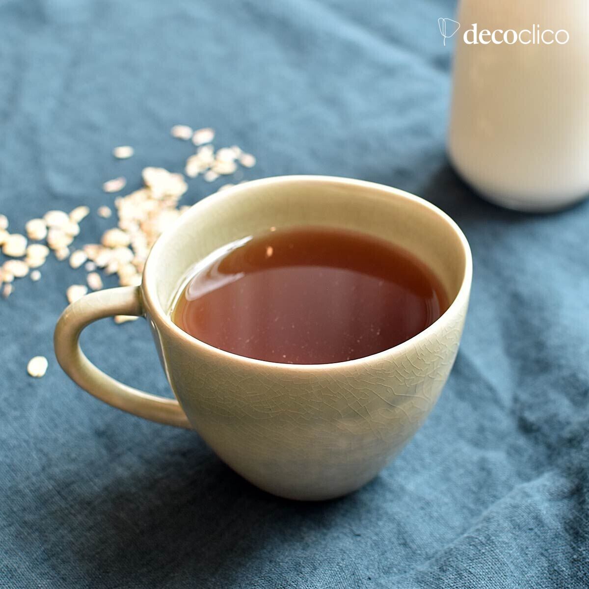 Set de 4 tasses en céramique vert d'eau craquelée Frost