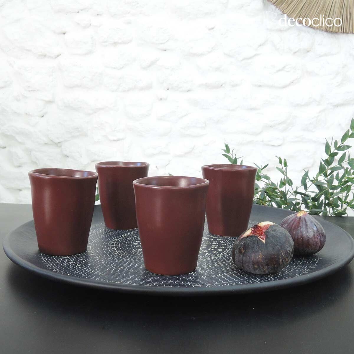 Set de 4 tasses expresso en céramique rouge terracotta Fjord