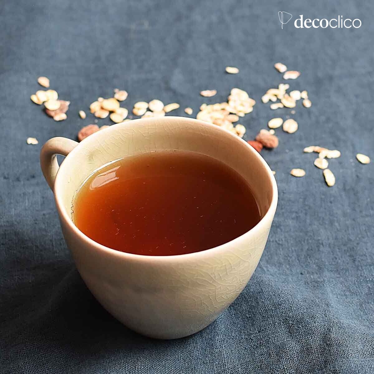 Set de 4 tazas de cerámica verde agua craquelada Frost