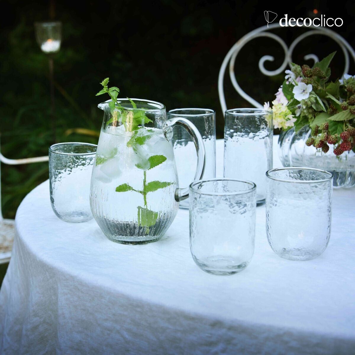 Set de 4 verres gobelet en verre pommelé