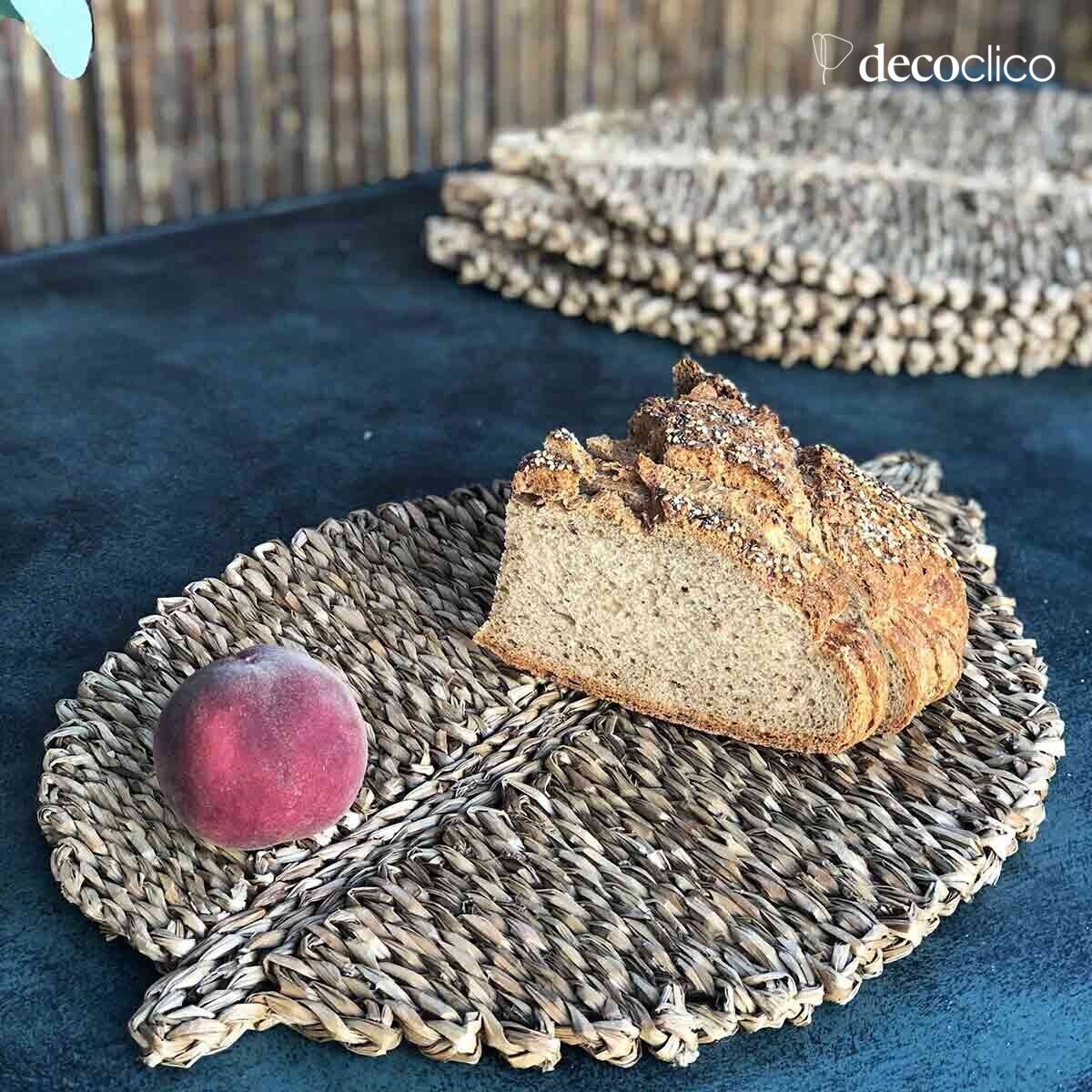 Set de table (par 4) forme feuille en jonc de mer Casatera