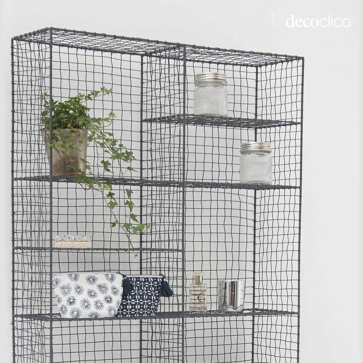 Set di 2 barattoli in vetro e ottone argentato Chaumont