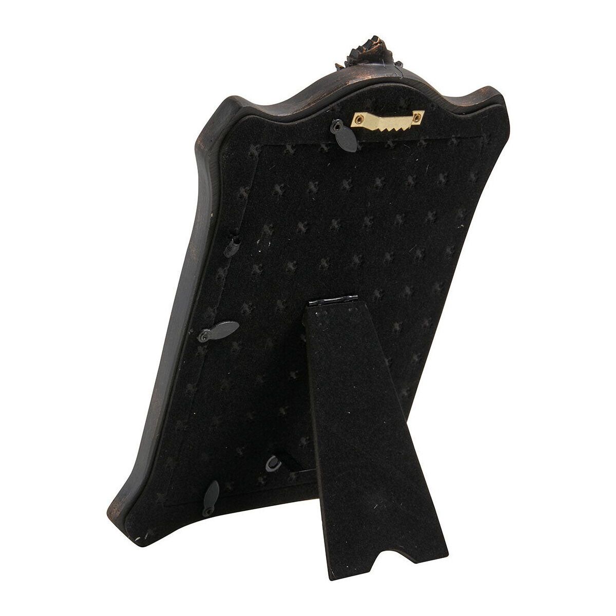 Set di 2 cornici rettangolari da appoggio con contorno color carbone opaco e dorato