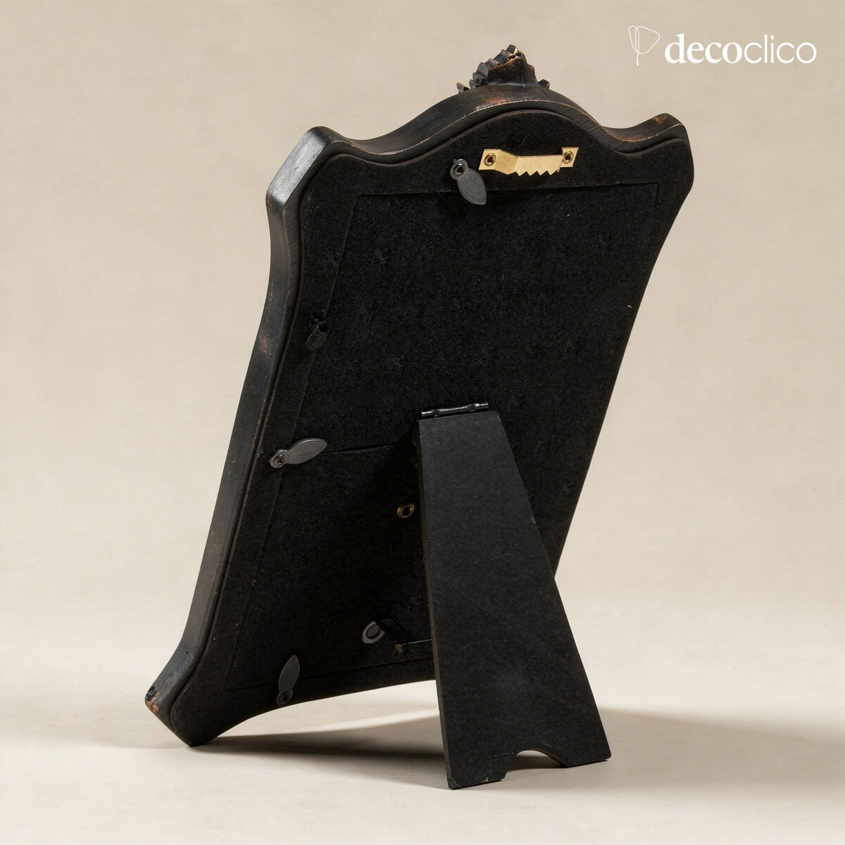 Set di 2 cornici rettangolari da appoggio con contorno color carbone opaco e dorato Kim