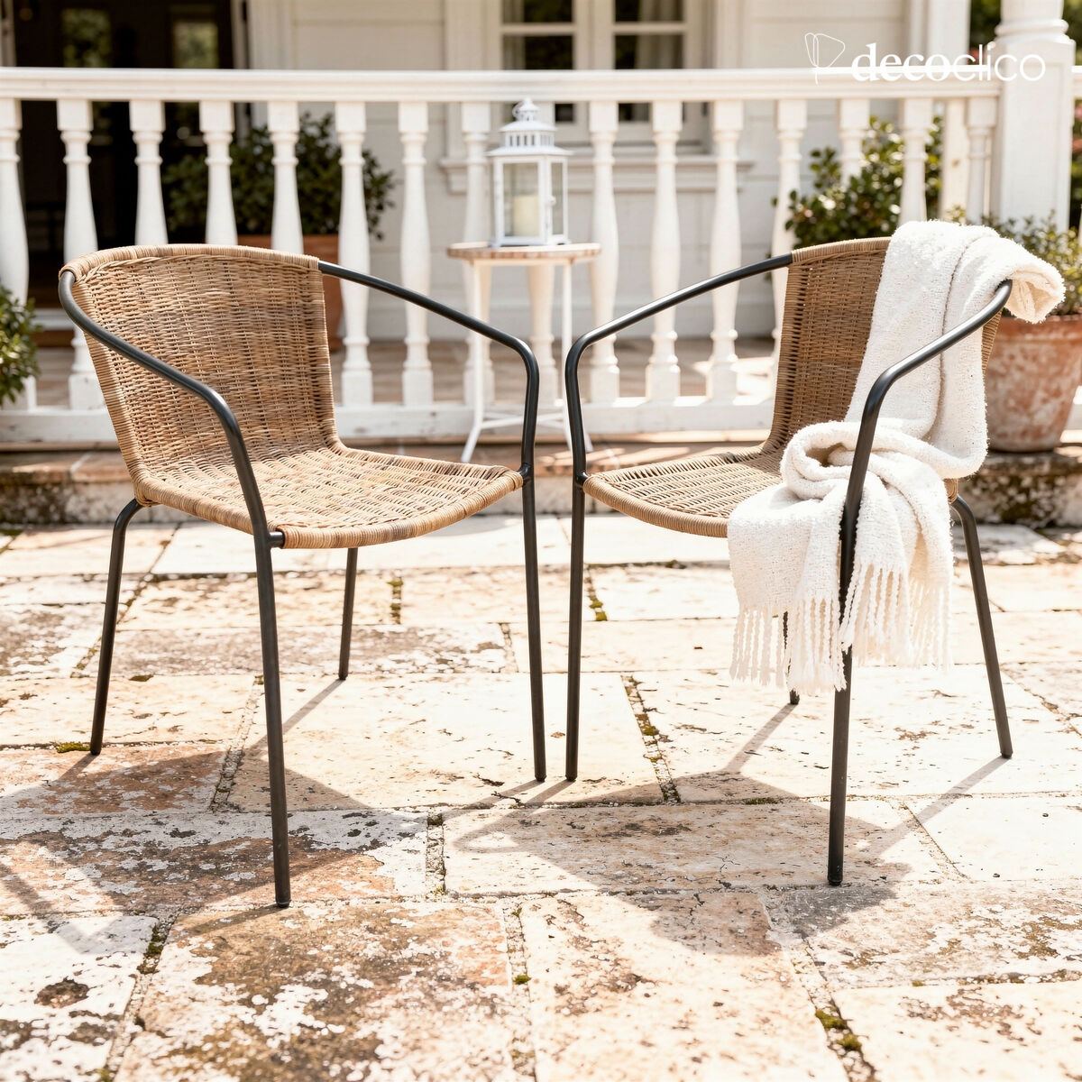 Set di 2 poltrone in rattan intrecciato Aout