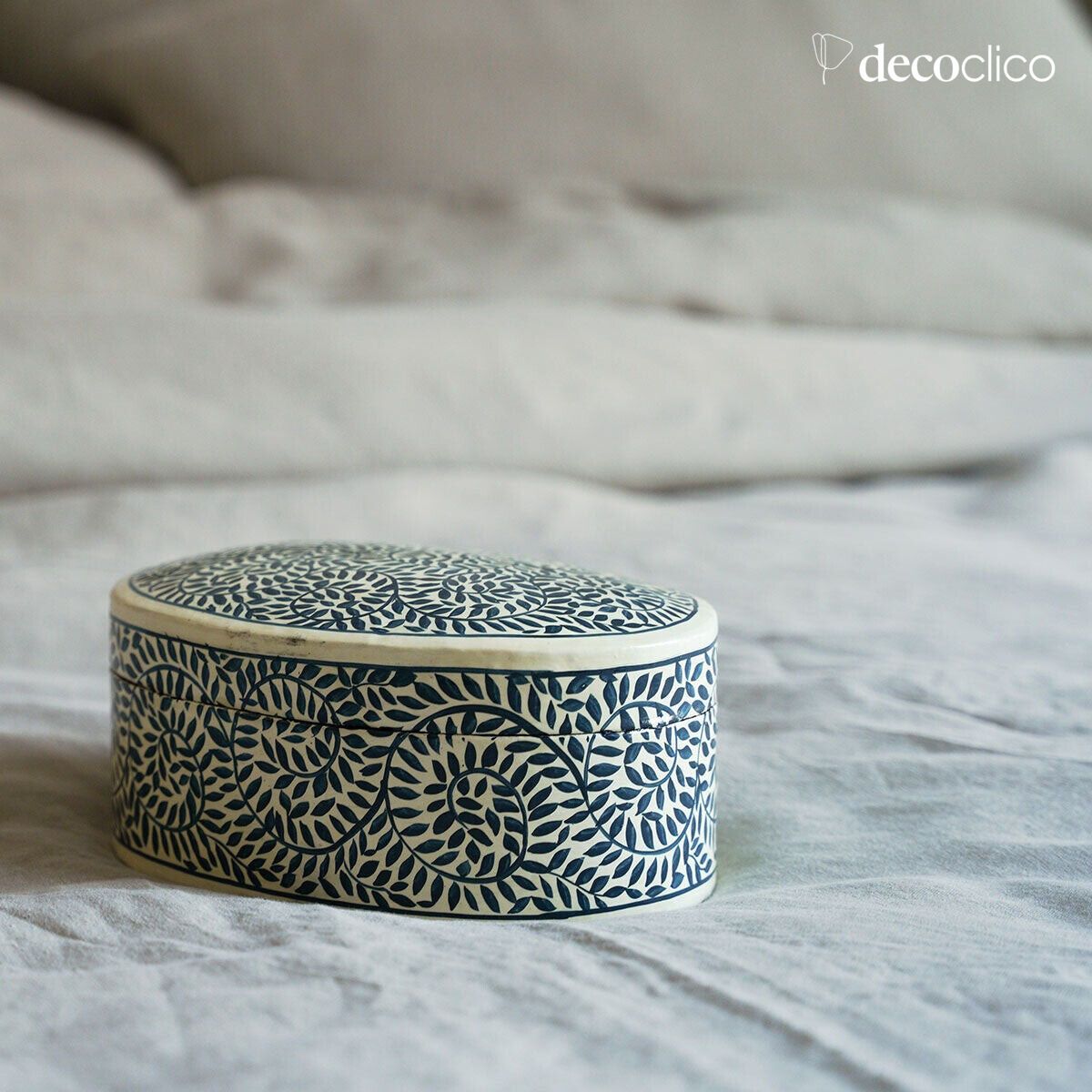 Set di 2 scatole ovali in cartapesta