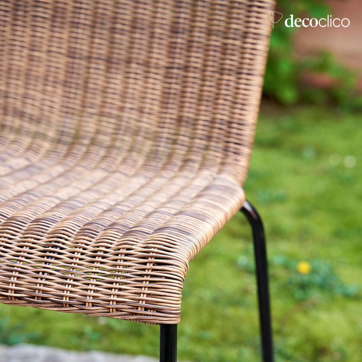 Set di 2 sedie per interni ed esterni in resina intrecciata