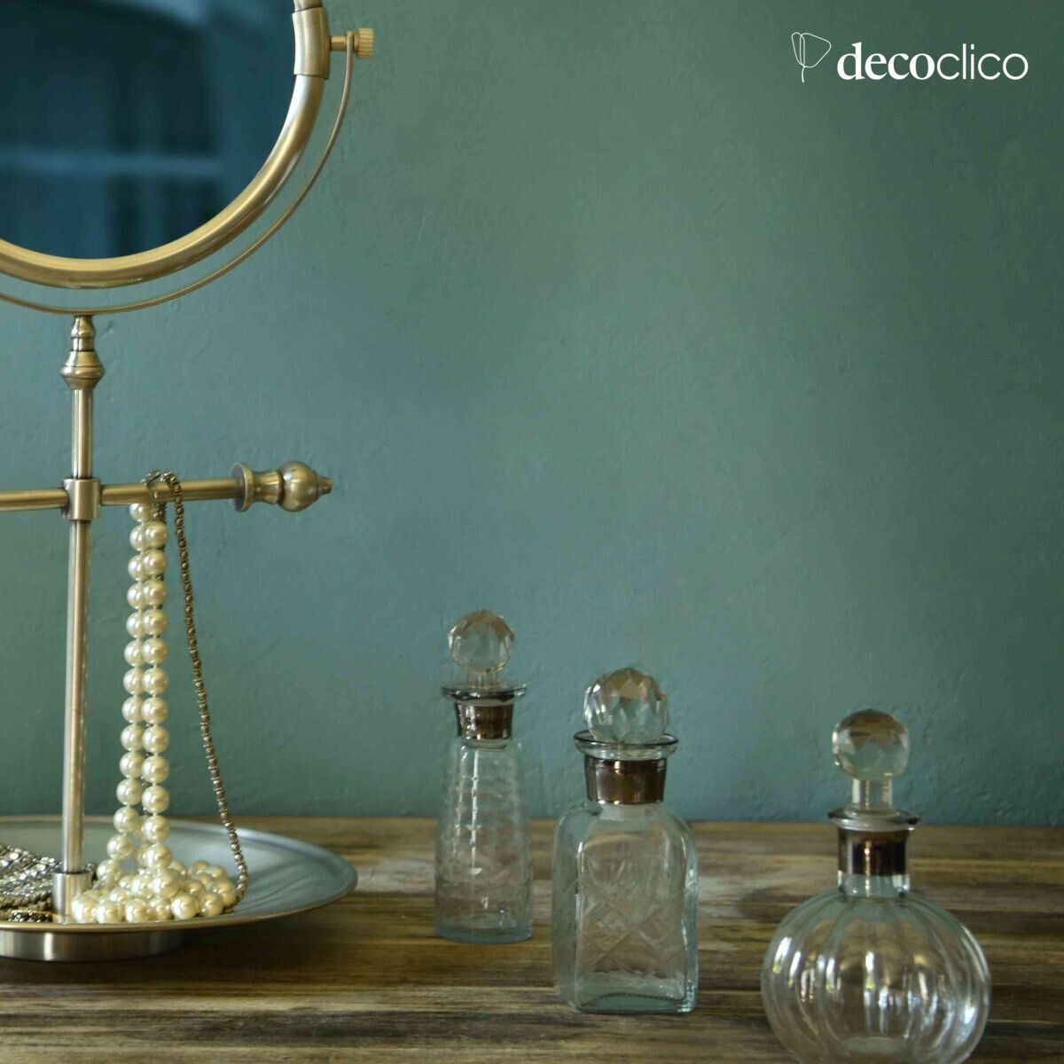 Set di 3 flaconi in vetro inciso con tappo sfaccettato Castille