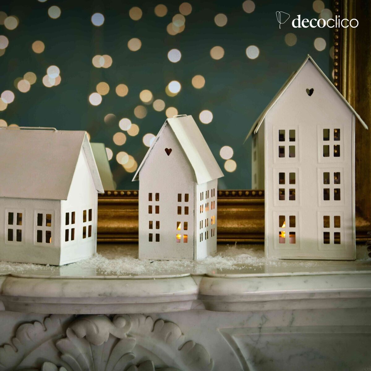 Set di 3 portacandele fatti in casa in metallo con finitura bianca opaca