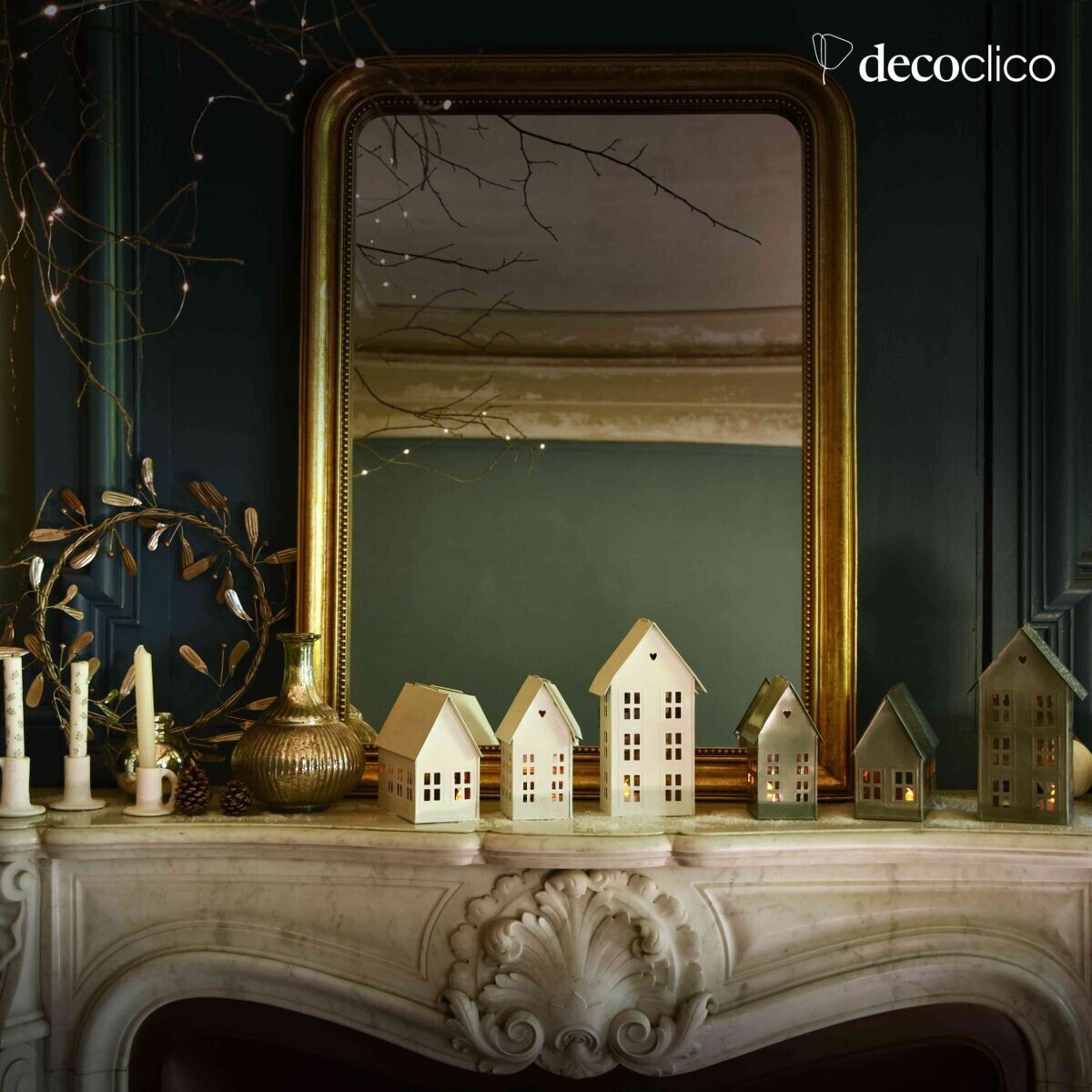 Set di 3 portacandele fatti in casa in metallo con finitura bianca opaca