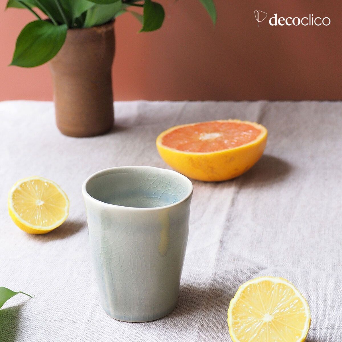 Set di 4 tazze da caffè espresso in ceramica verde acqua craquelé Frost