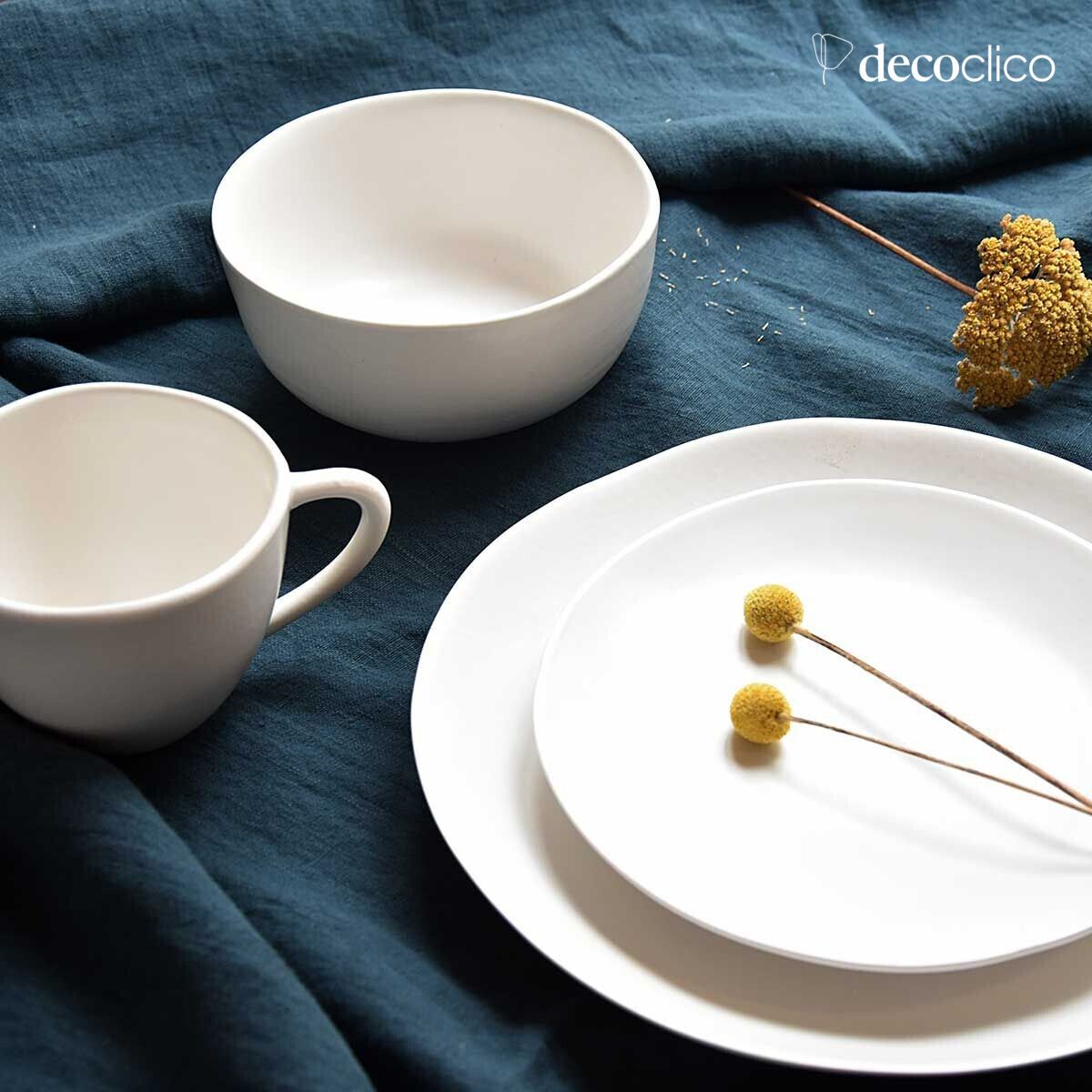 Set di 4 tazze in ceramica bianca Fjord