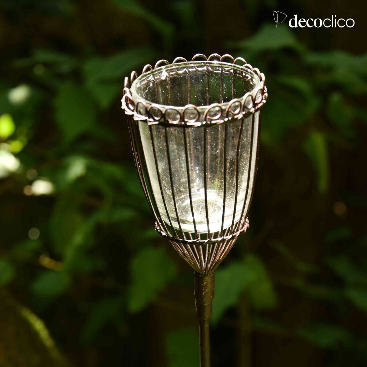 Set di 6 portacandele da piantare in metallo anticato