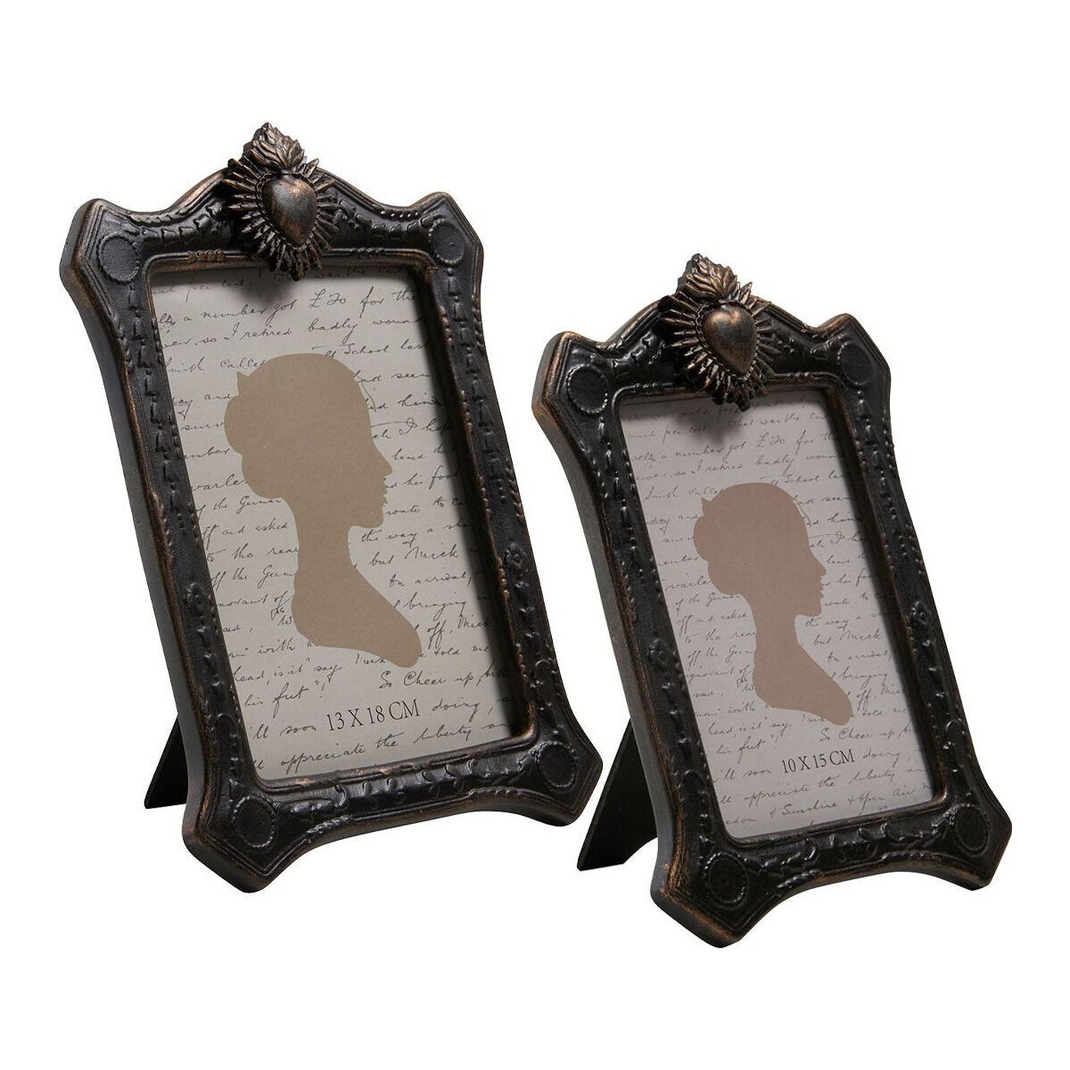 Set mit 2 rechteckigen Aufsetzrahmen mit mattem und goldenem Konturenschliff