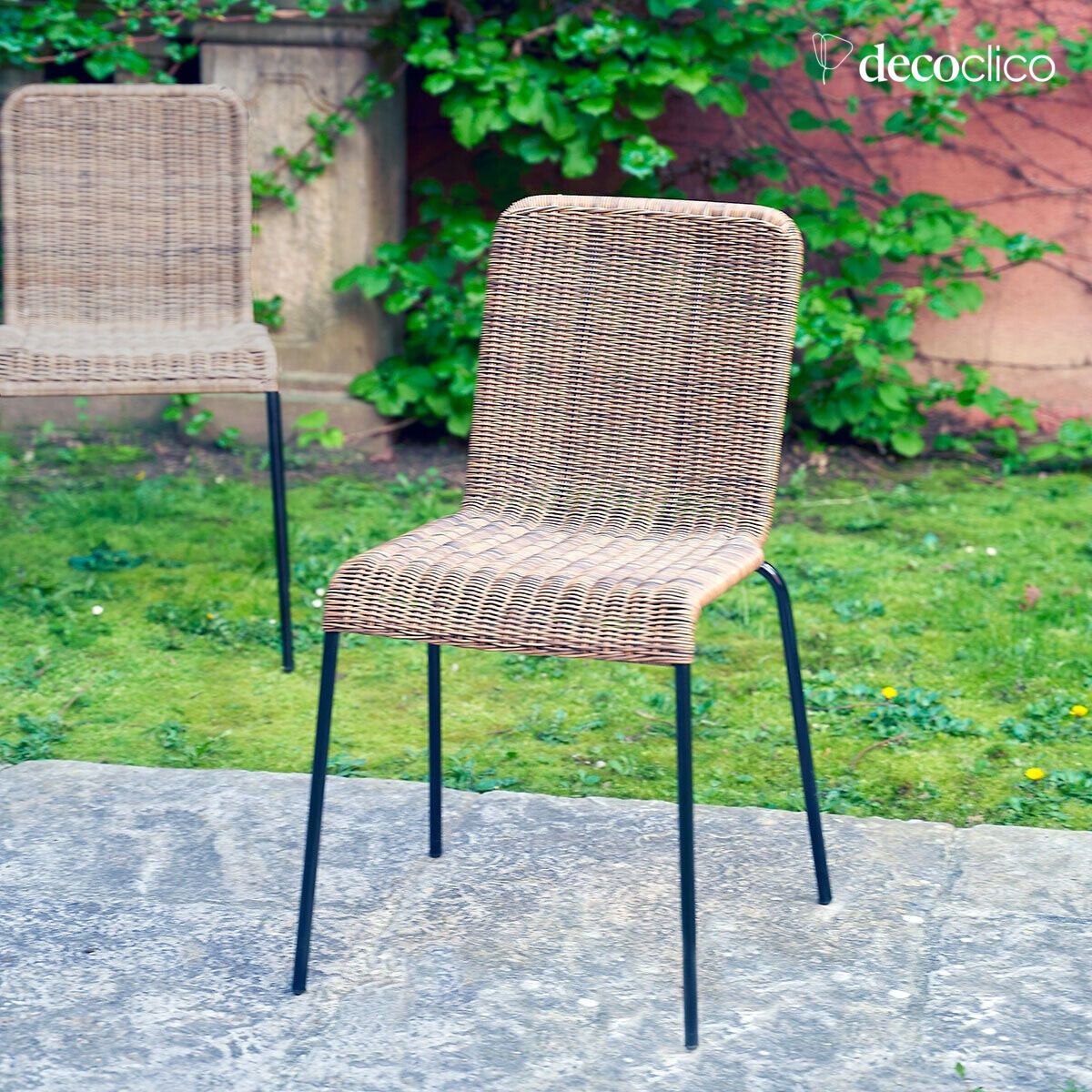 Set mit 2 Stühlen für den Innen- und Außenbereich aus Poly-Rattan