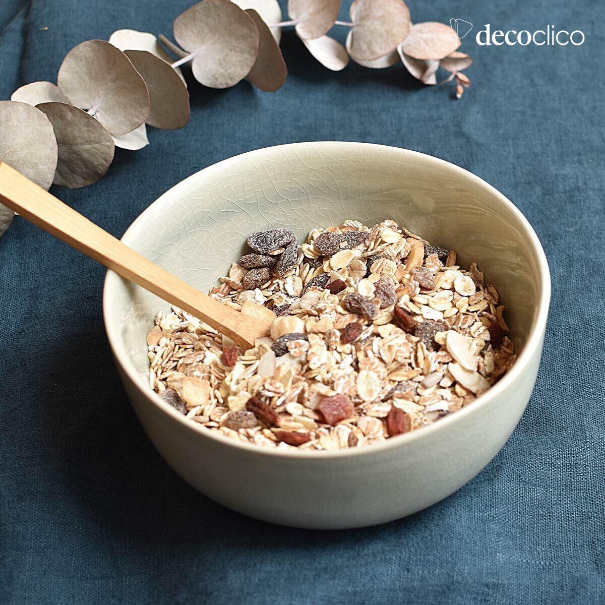 Set mit 4 Keramikschalen in Wassergrün mit Craquelé-Muster Frost