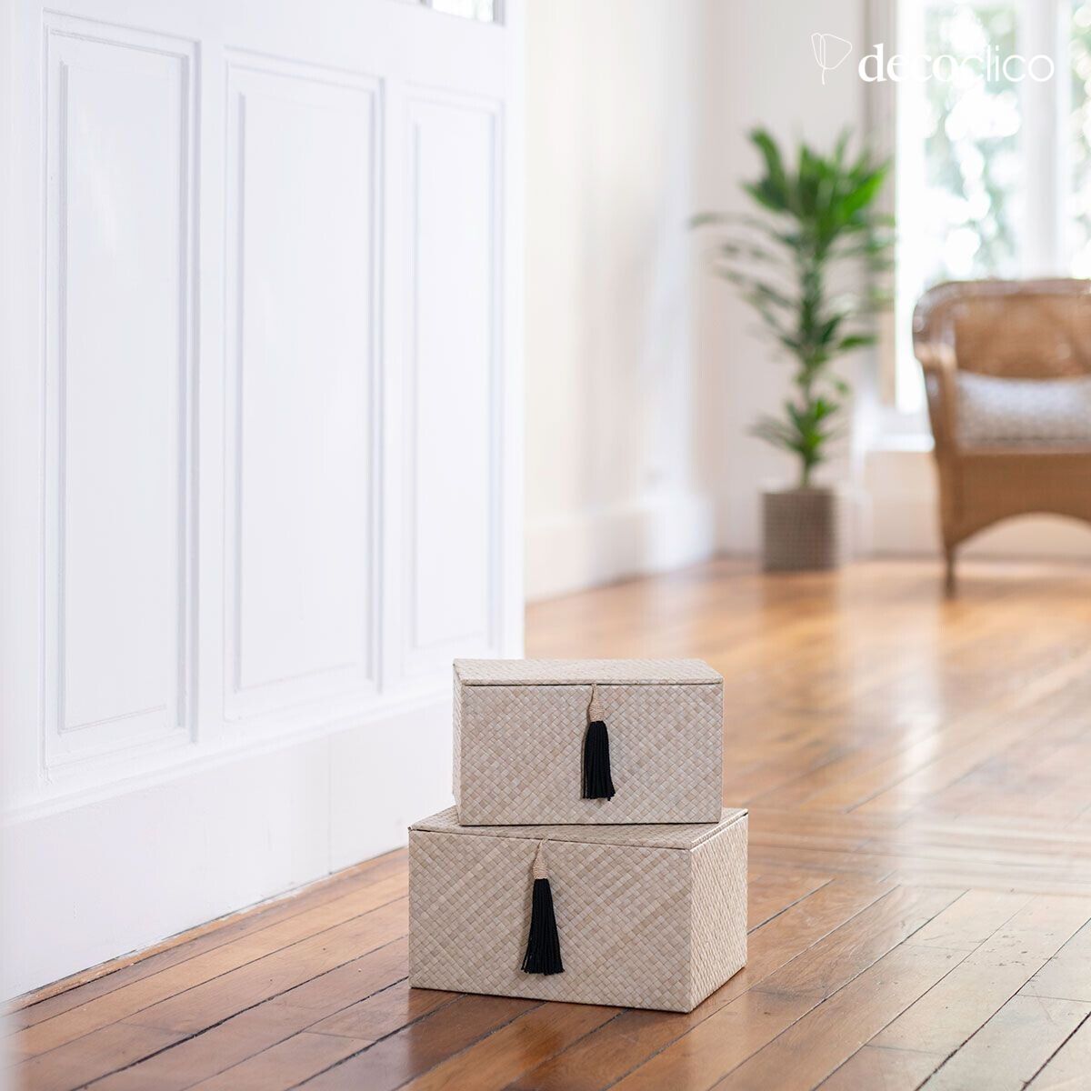 Set of 2 rectangular pandan boxes  Wayan Casatera