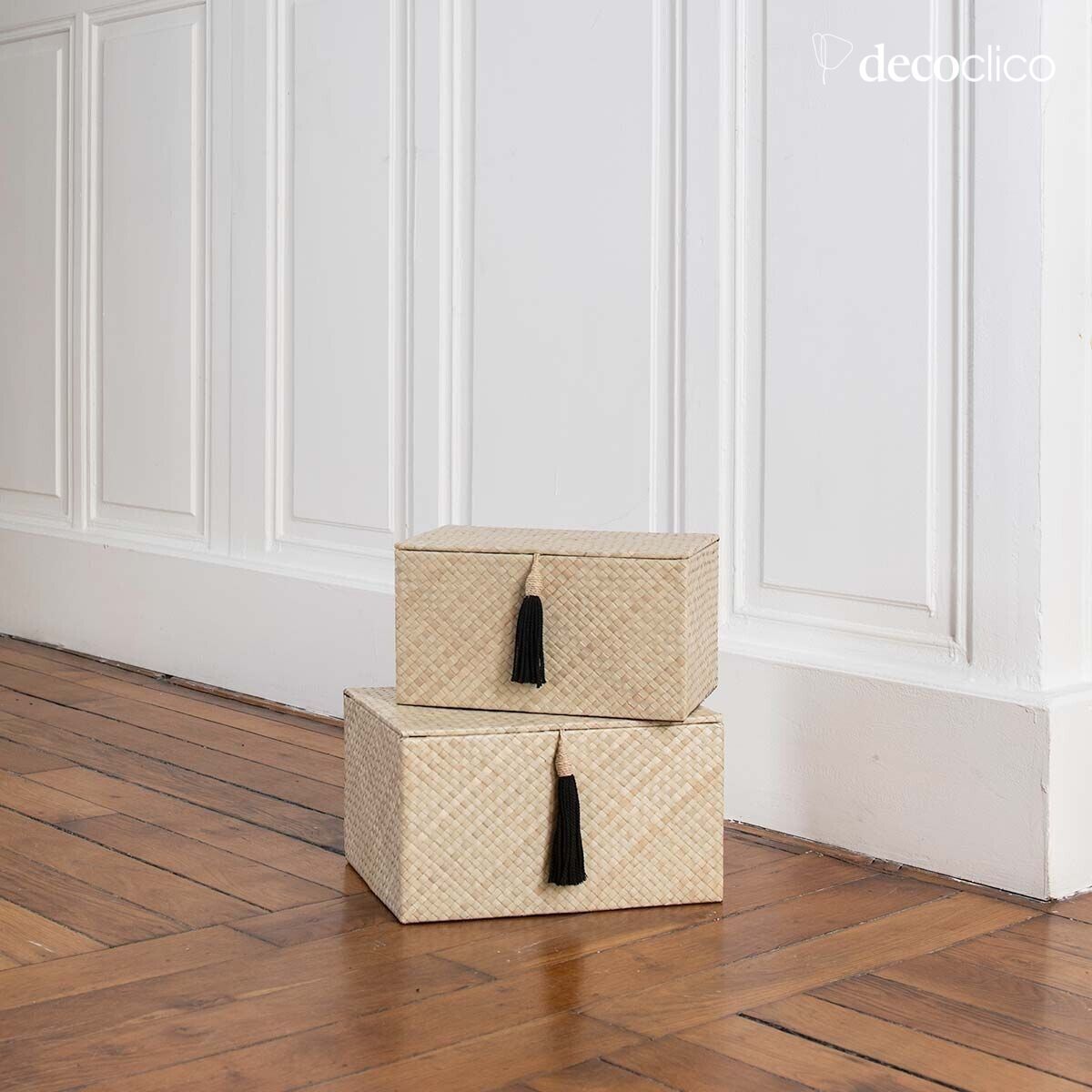 Set of 2 rectangular pandan boxes  Wayan Casatera
