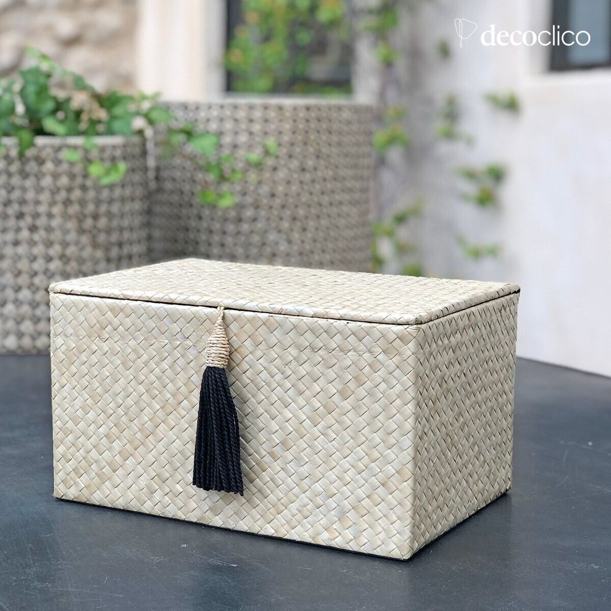 Set of 2 rectangular pandan boxes  Wayan Casatera