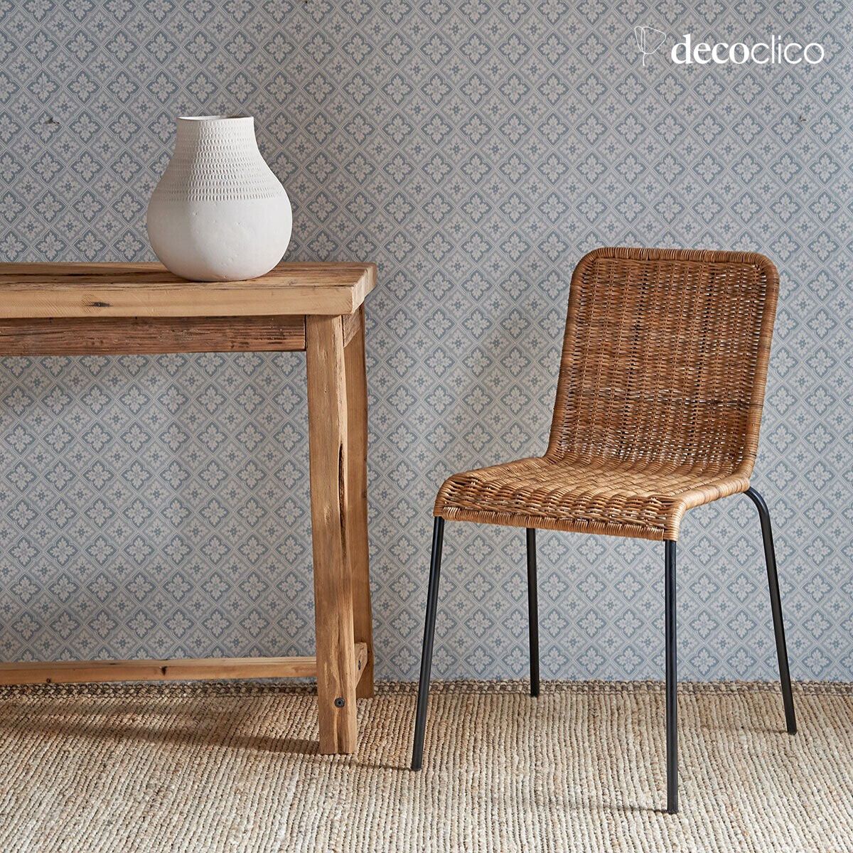 Set of 2 woven rattan chairs