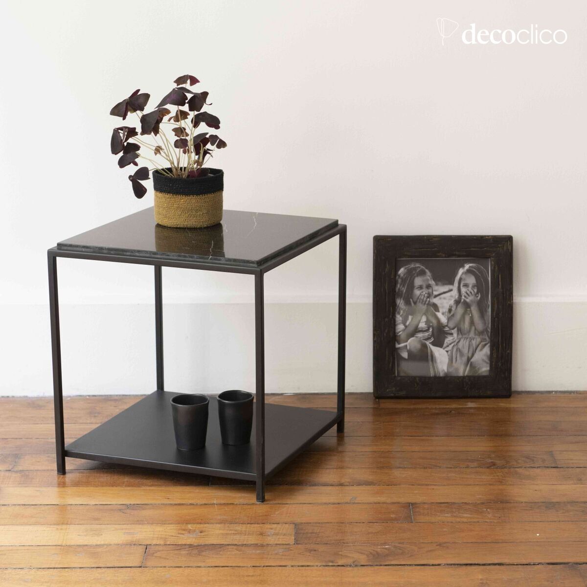 Set of 3 sea-grass boxes with white, mustard and black stripes Bayadère Casa