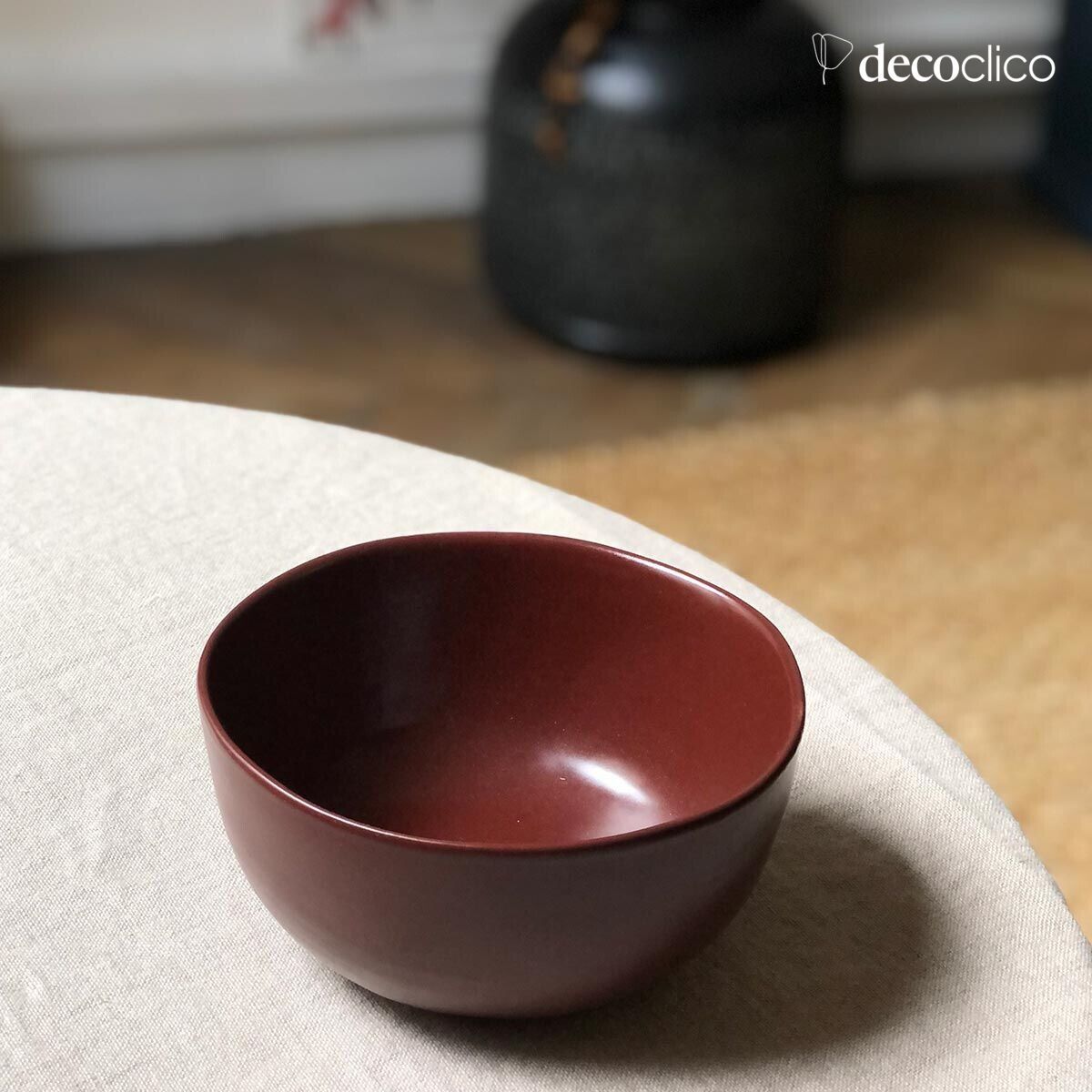 Set of 4 terracotta red ceramic bowls Fjord
