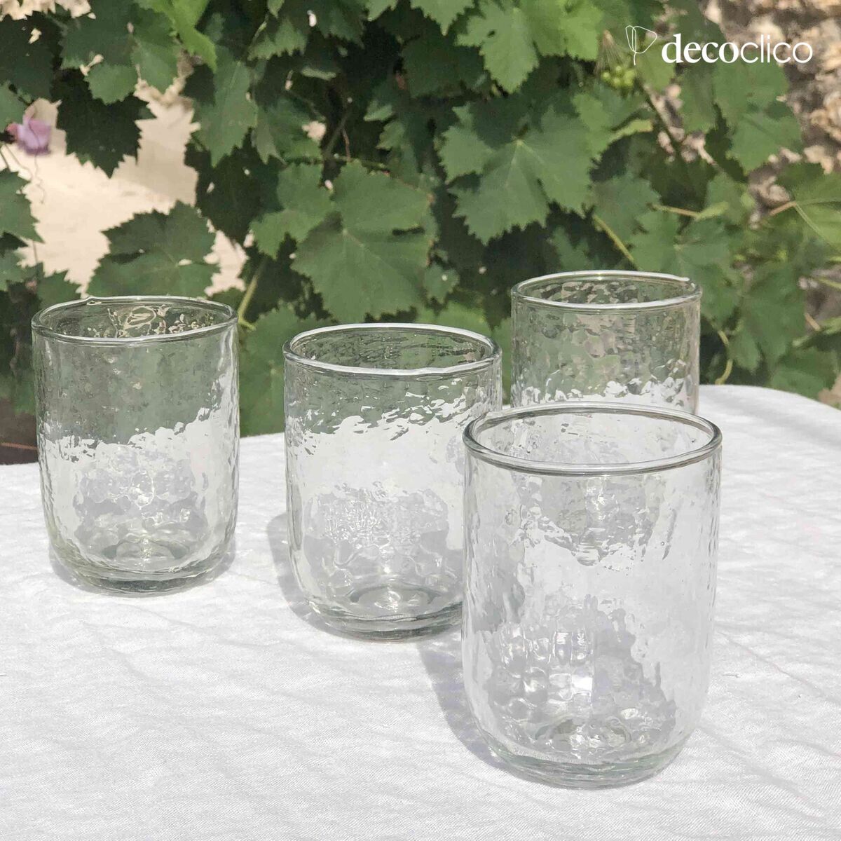 Set of 4 tumblers in dappled glass