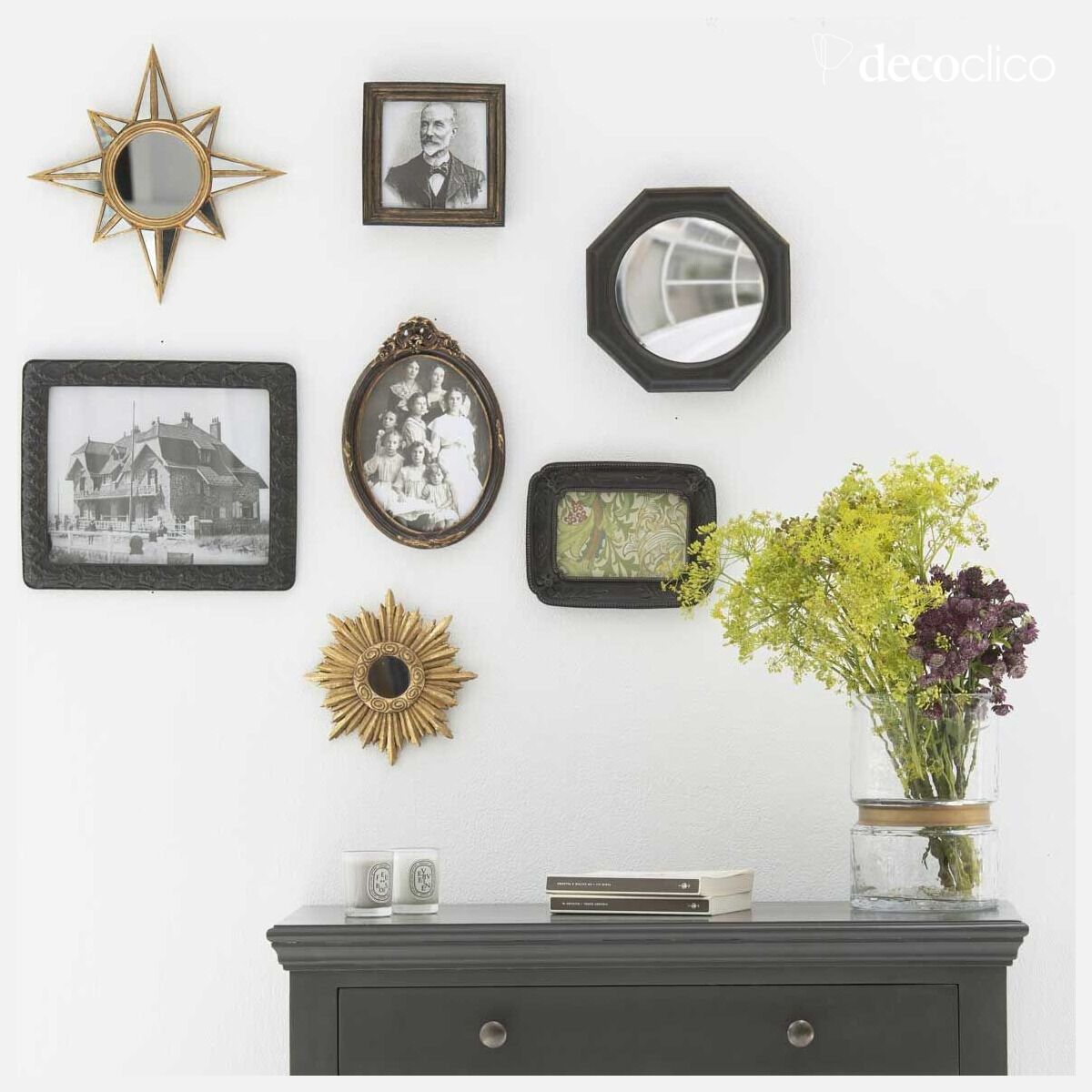 Set of 7 baroque-style frames and mirrors Manderley