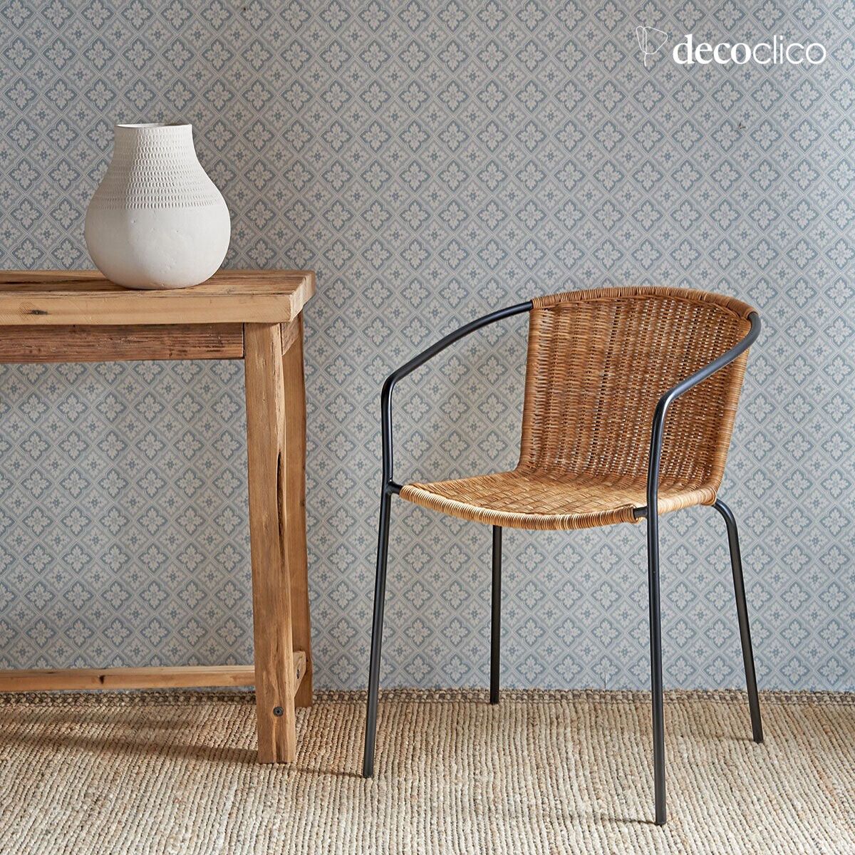 Set van 2 geweven rotan fauteuils