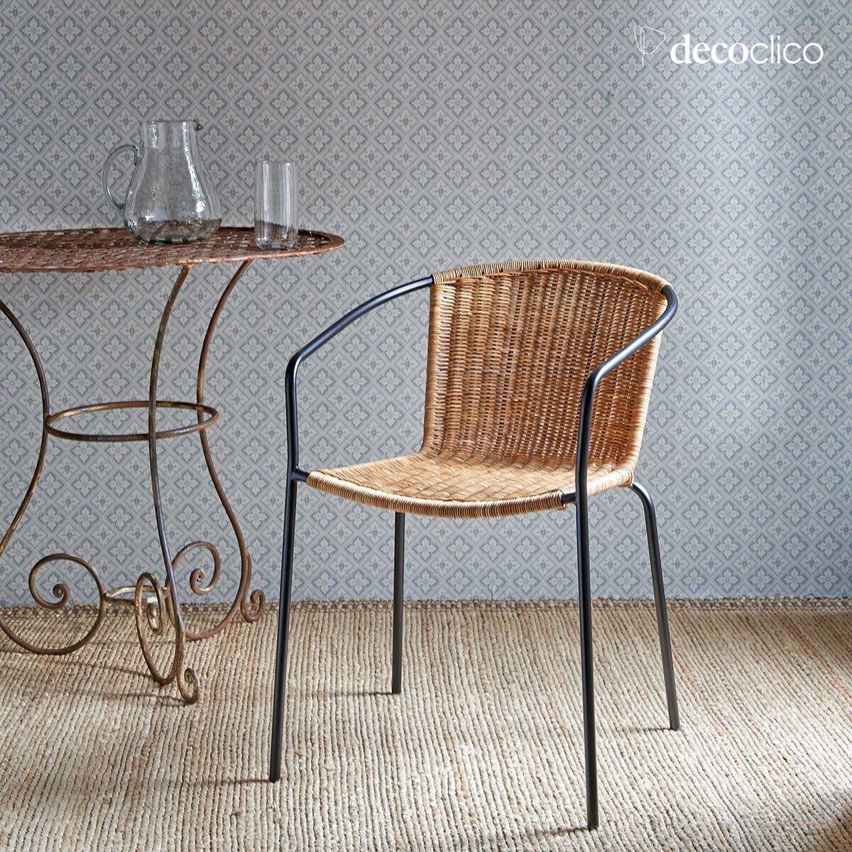 Set van 2 geweven rotan fauteuils