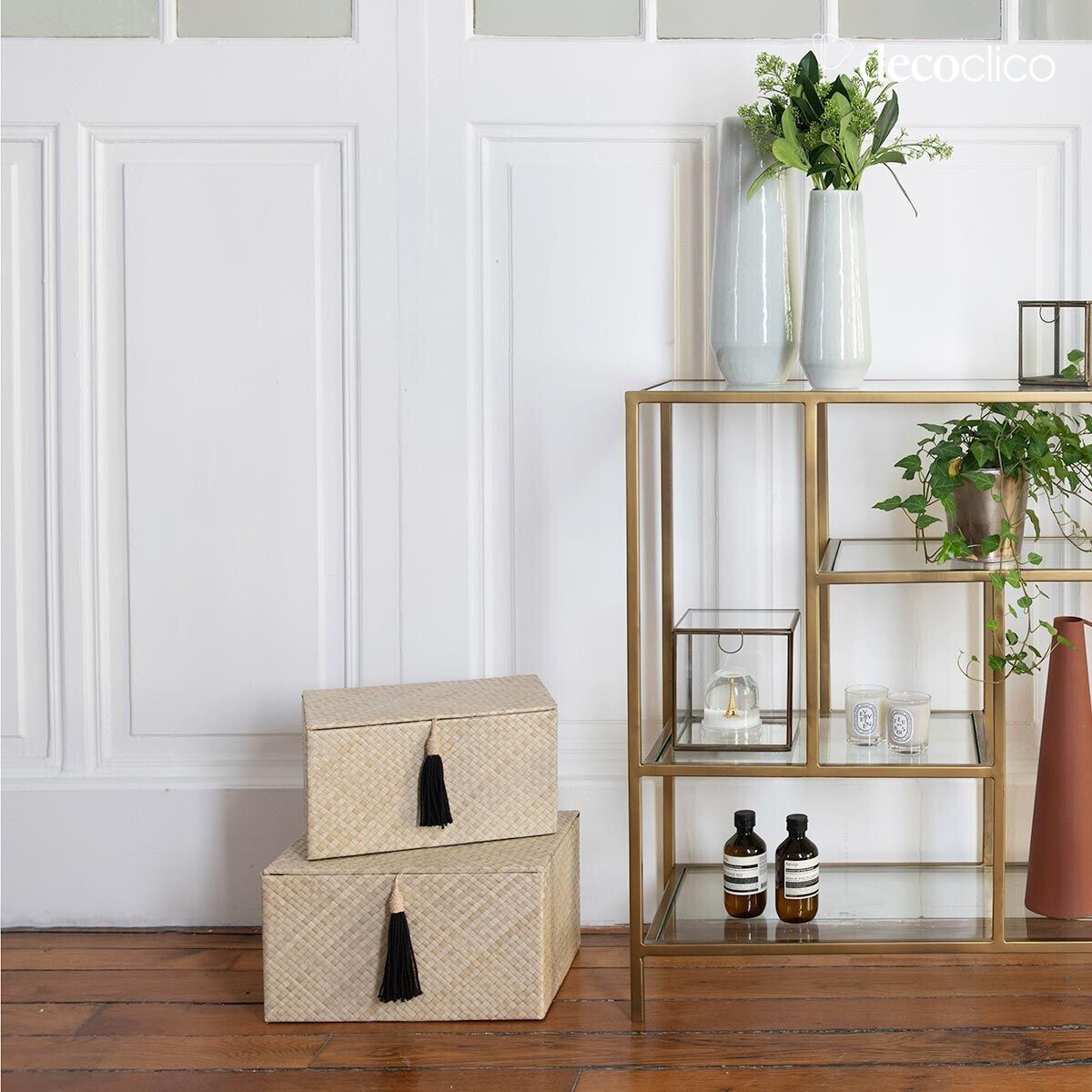 Set van 2 rechthoekige pandan dozen Wayan Casatera