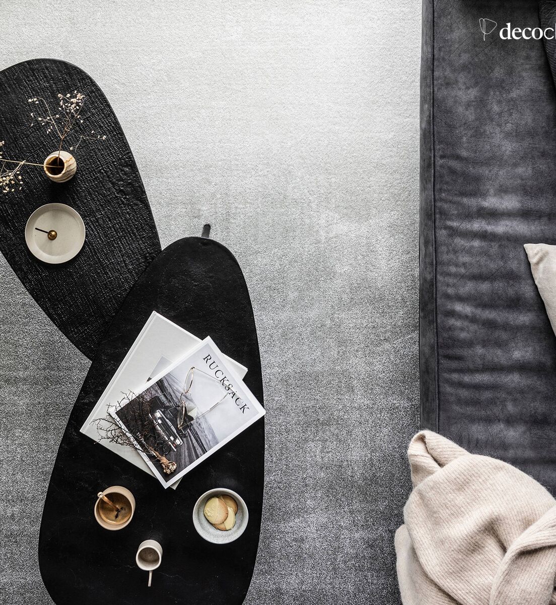 Set van 2 zwart metalen Triangle bijzettafels Be Pure