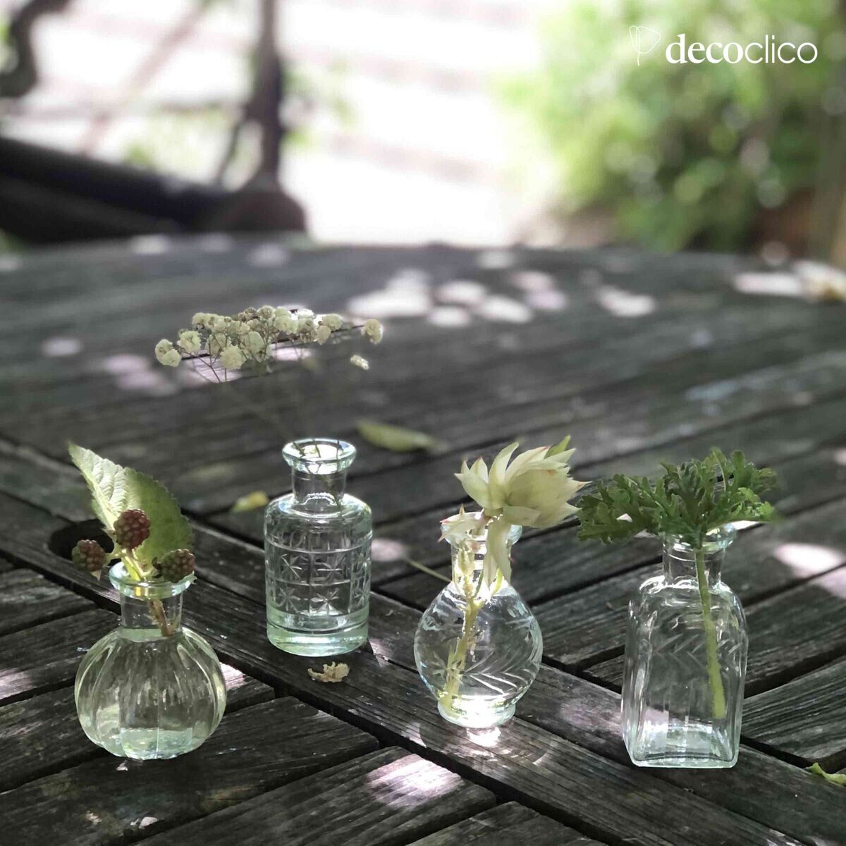 Set van 4 solifores in gegraveerd transparant glas Castille