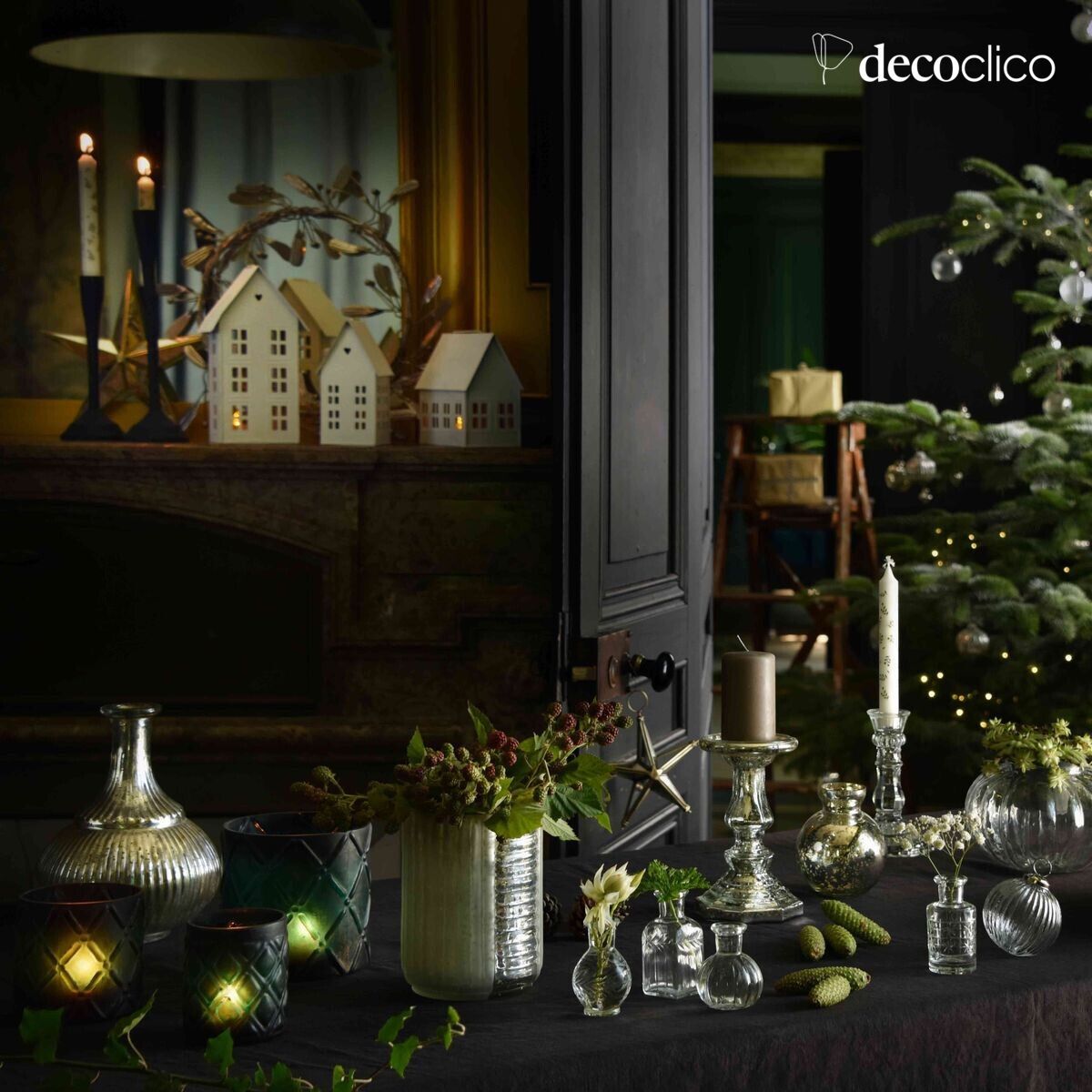 Set van 4 solifores in gegraveerd transparant glas Castille