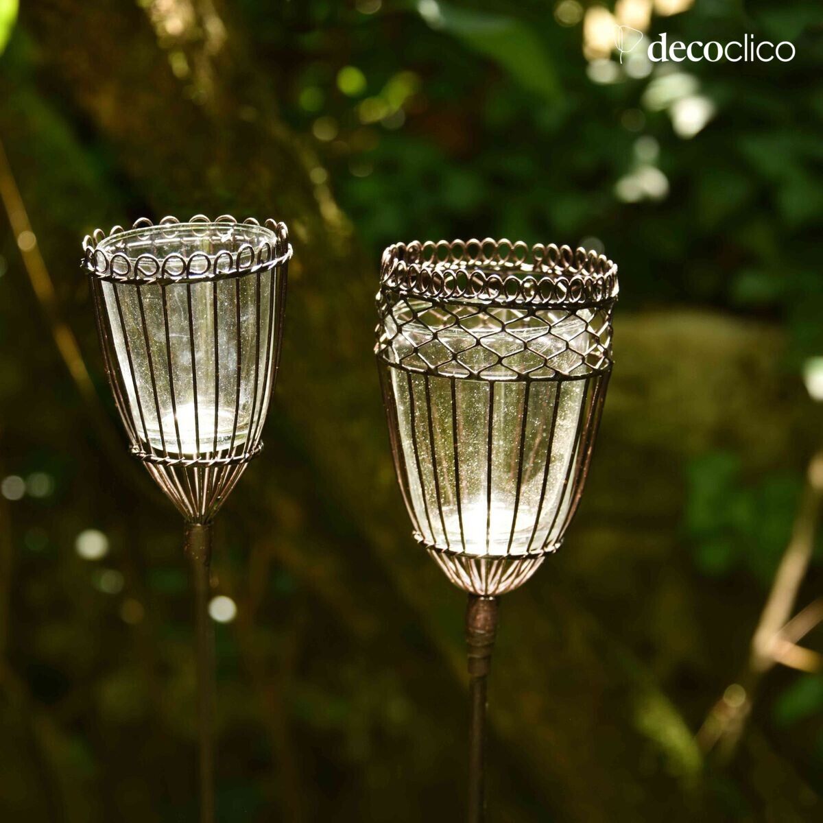 Set van 6 antieke metalen plantenbakken