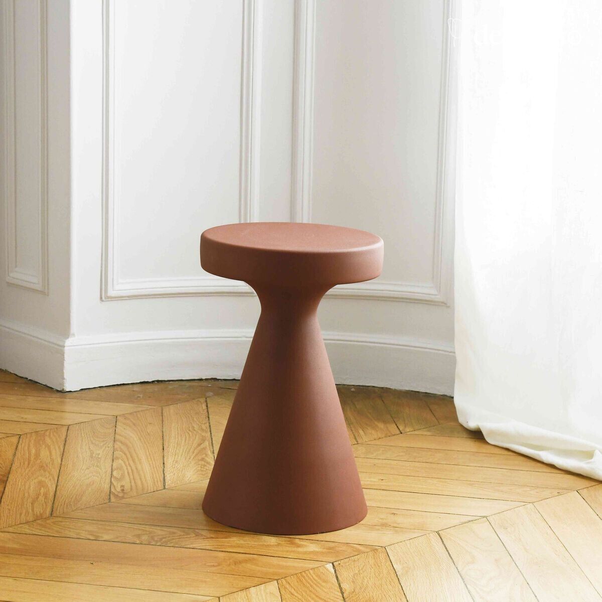 Sgabello da divano in metallo terracotta H46 cm Tosca