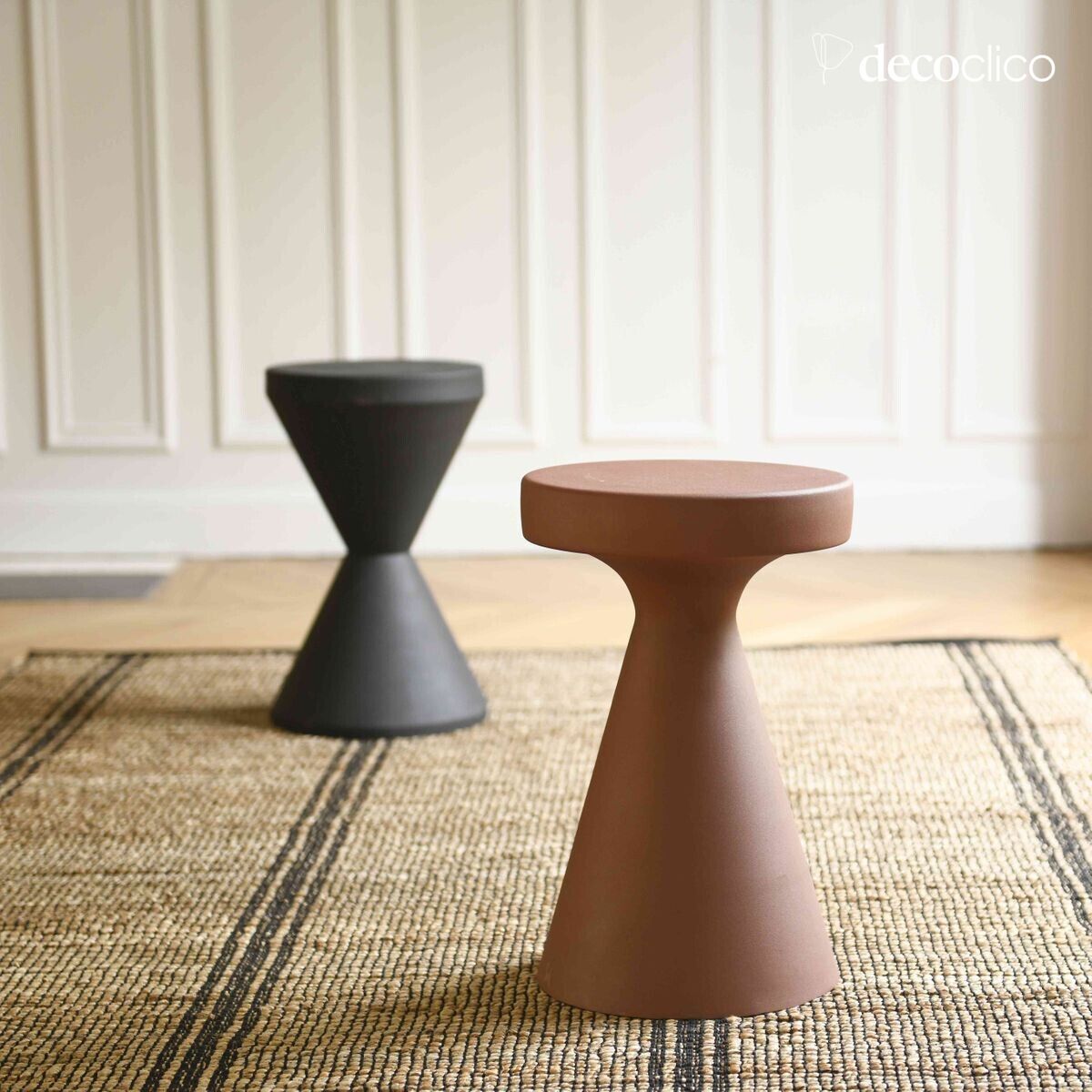 Sgabello da divano in metallo terracotta H46 cm Tosca