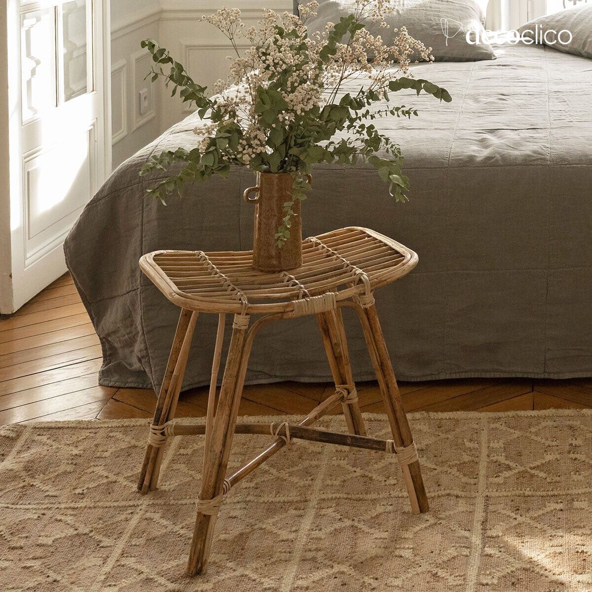 Sgabello in rattan naturale Moka