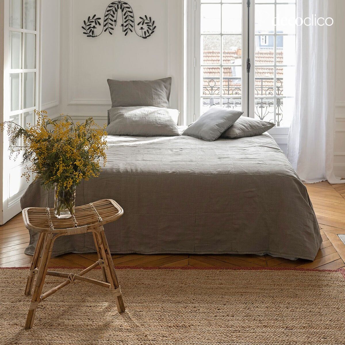 Sgabello in rattan naturale Moka