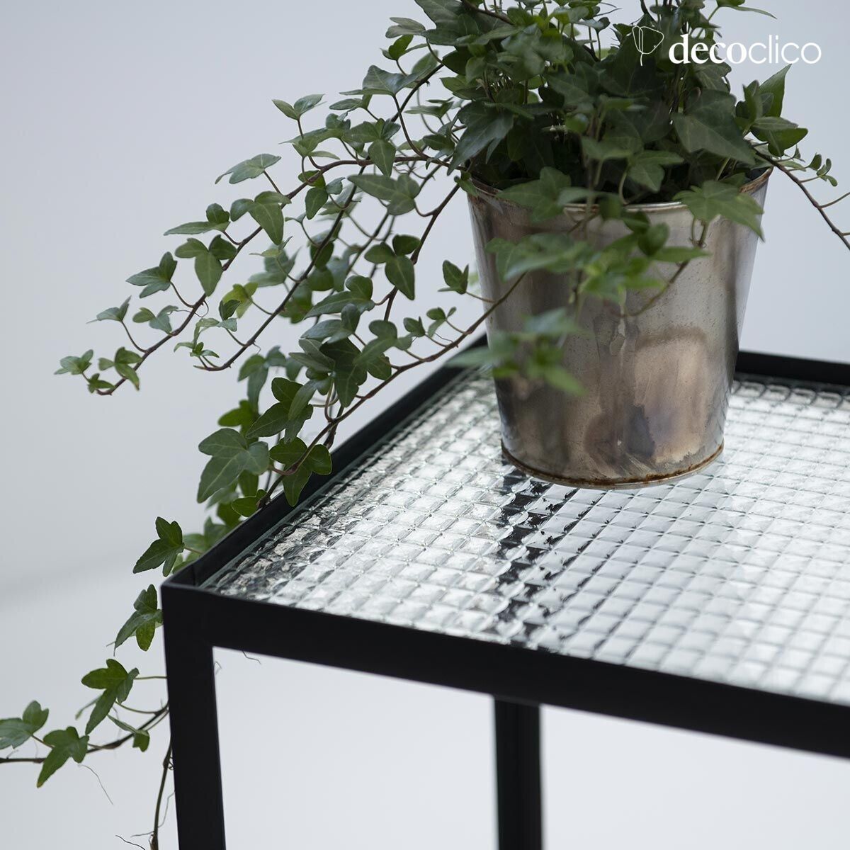 Shelf bookcase to be placed, black metal, glass shelves Nevada