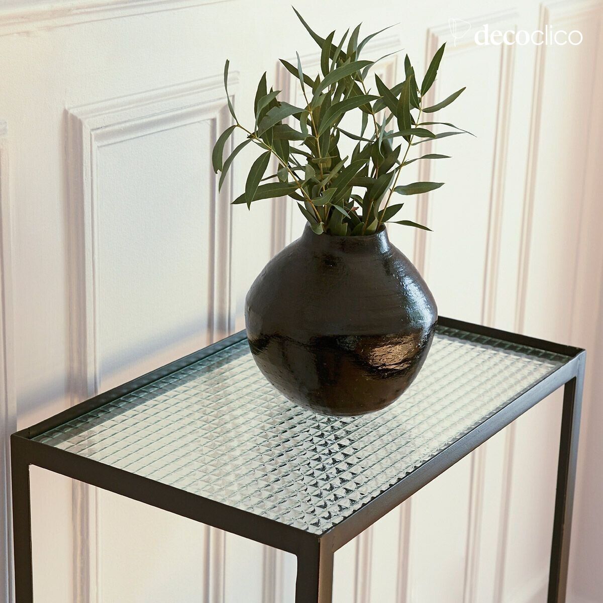 Shelf bookcase to be placed, black metal, glass shelves Nevada