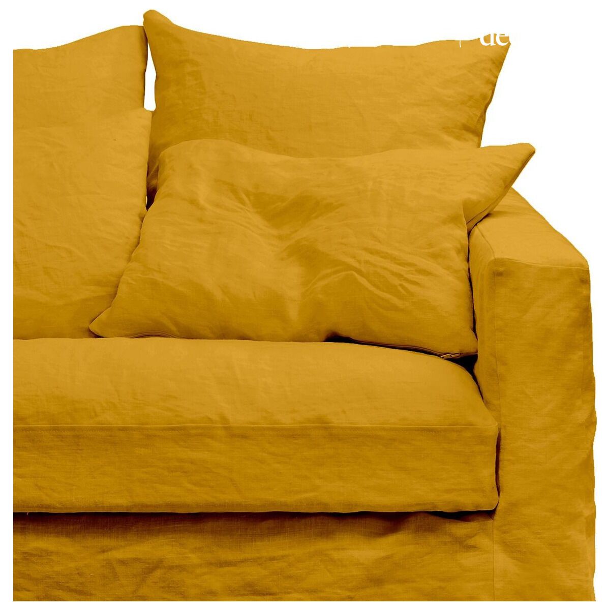 Sillón con funda extraíble de lino arrugado Cap Breton  Safran