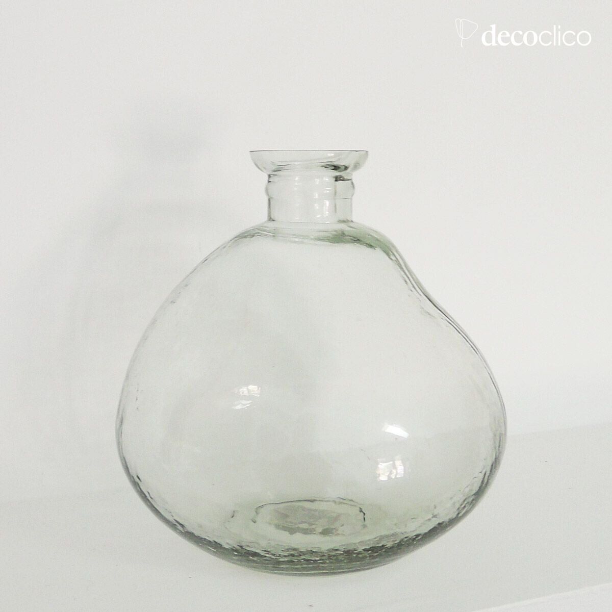 Soliflore-Vase aus transparentem, gehämmertem Glas 17 x 15 cm