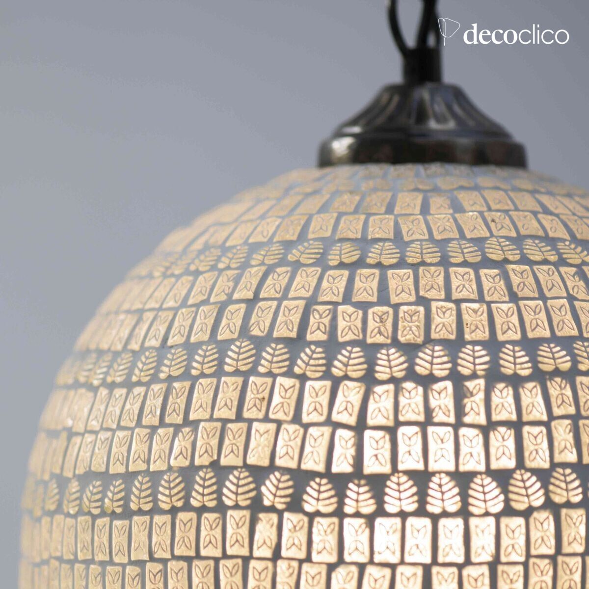Sospensione a campana in mosaico di vetro - bianco Bangalore