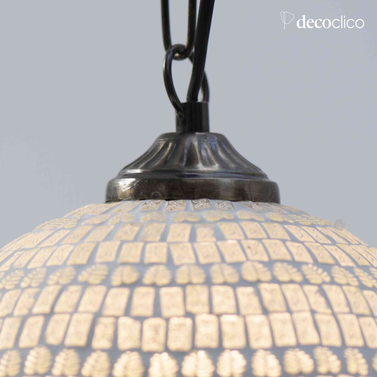 Sospensione a campana in mosaico di vetro - bianco Bangalore