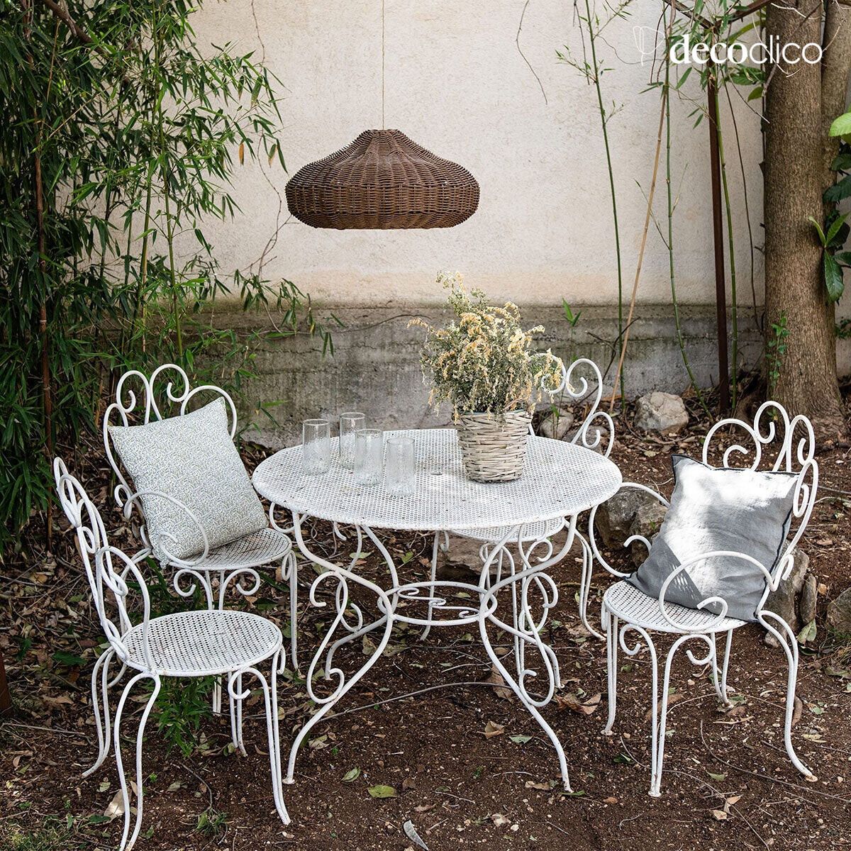 Sospensione a campana XL in polyrattan marrone (non elettrificata) fatta a mano Tavira