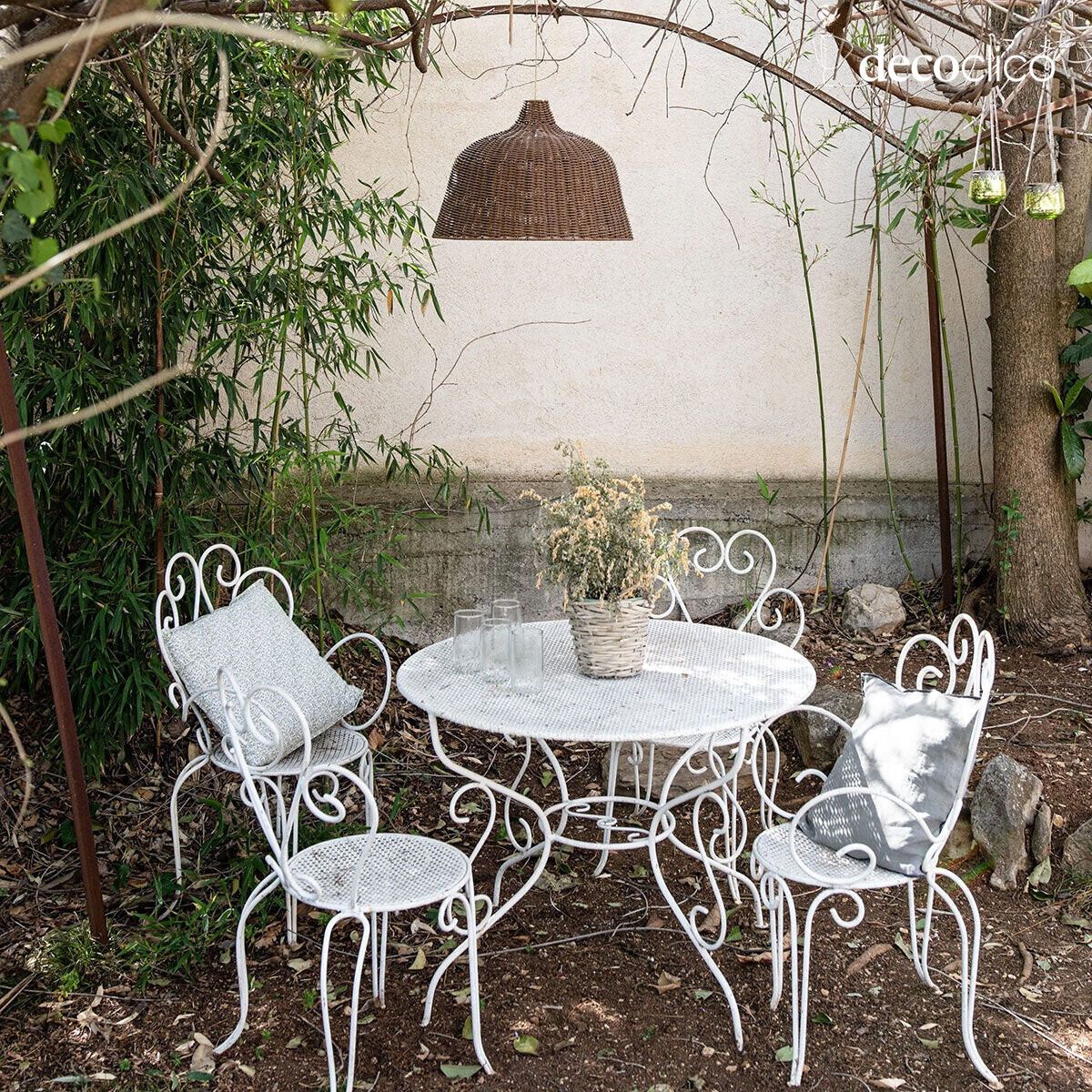 Sospensione a campana XL in polyrattan marrone (non elettrificata) fatta a mano Tavira