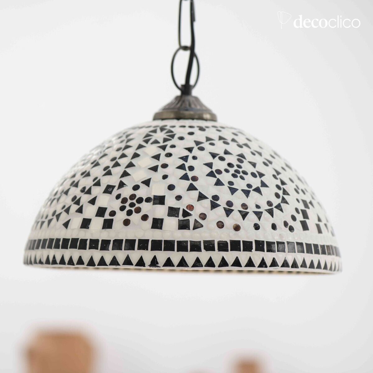 Sospensione a cupola in mosaico di vetro - bianco e nero Bangalore