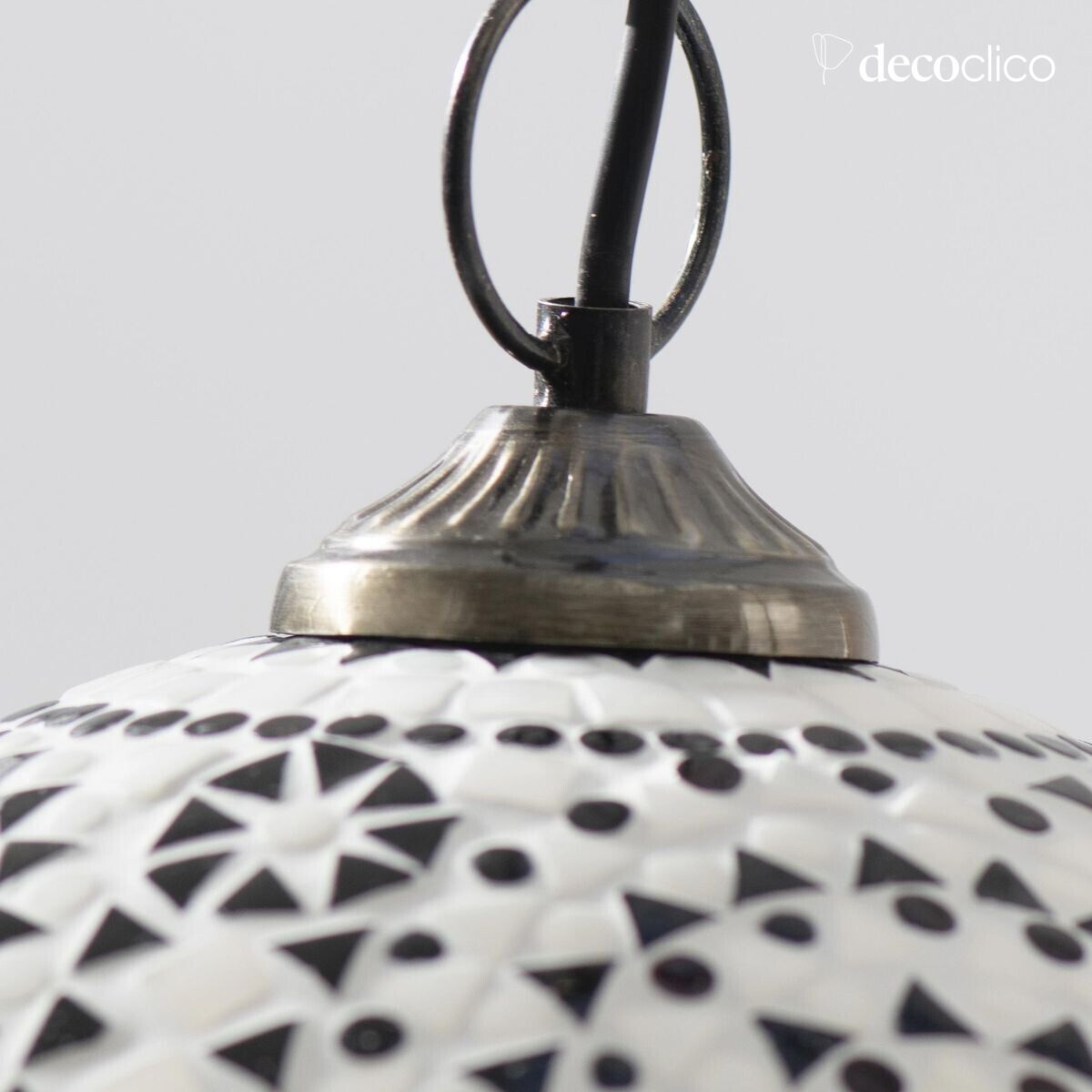 Sospensione a cupola in mosaico di vetro - bianco e nero Bangalore