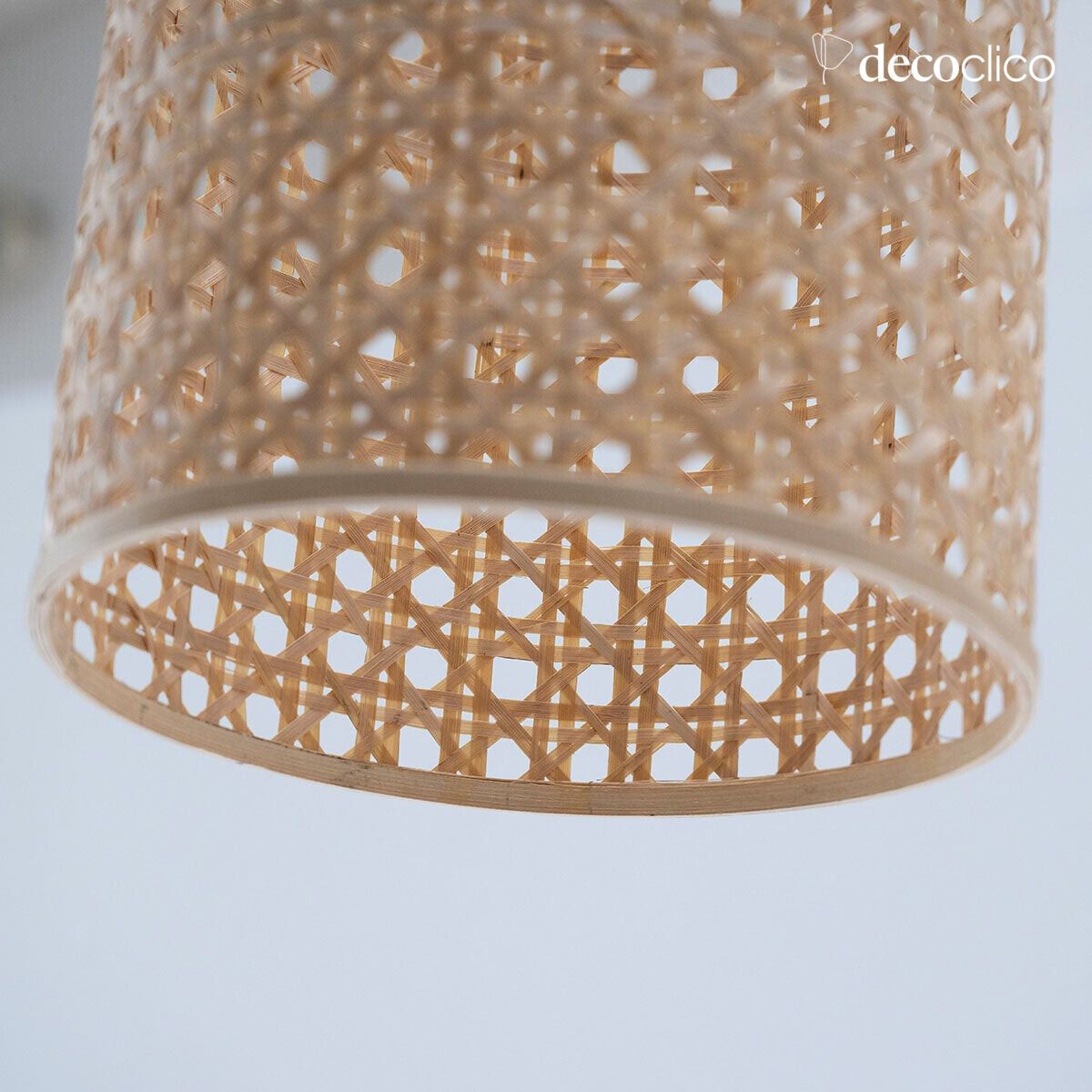 Sospensione cilindrica in bambù naturale (non elettrificata) fatta a mano
